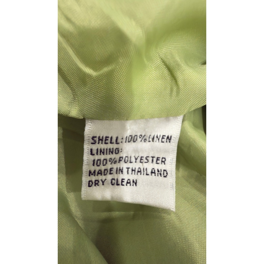 Talbots Woman Lime Green 100% Irish Linen Button Front Blazer Jacket 20W - Picture 5 of 11
